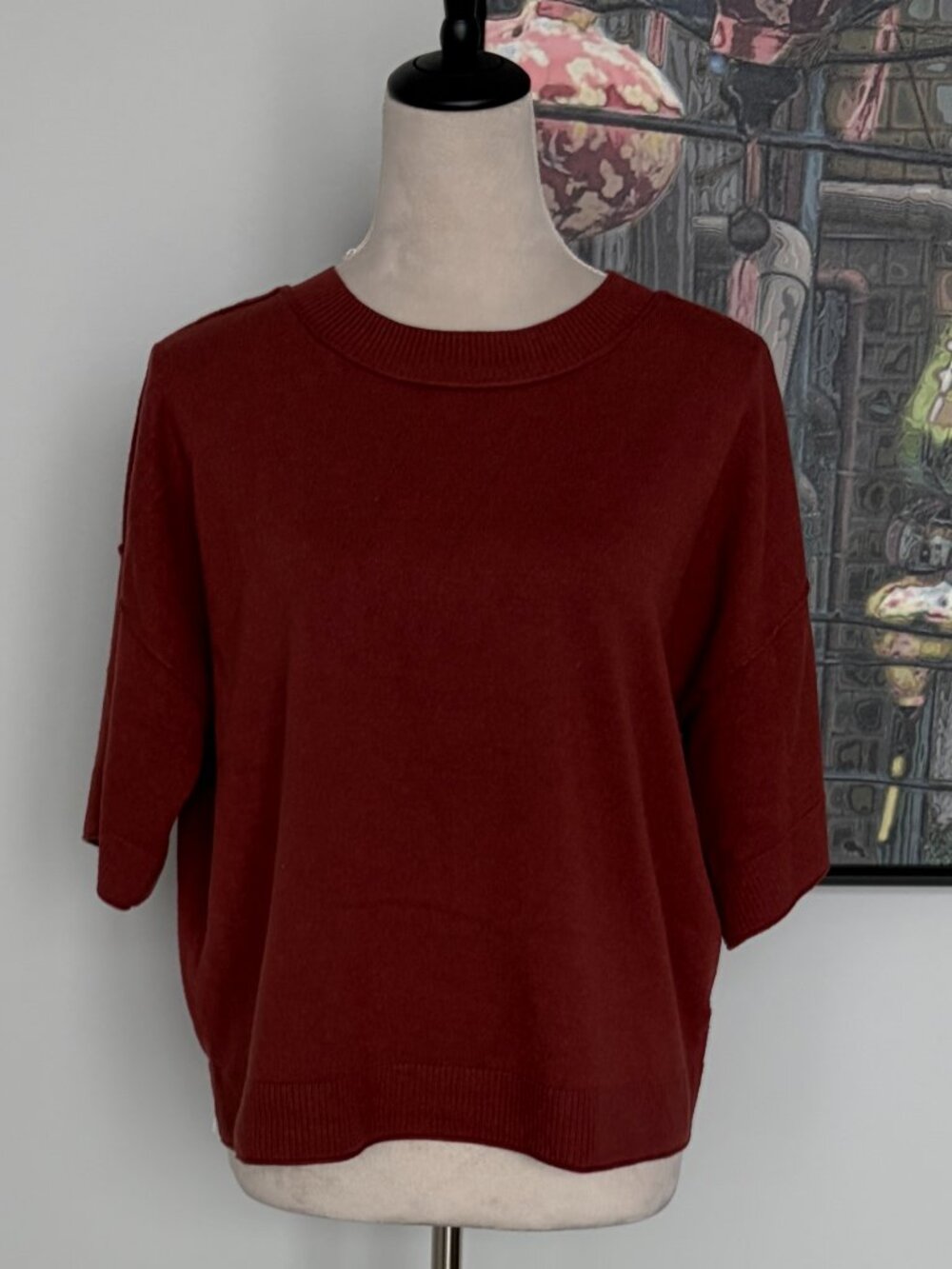 Cyrus Rust Short Sleeve Sweater M